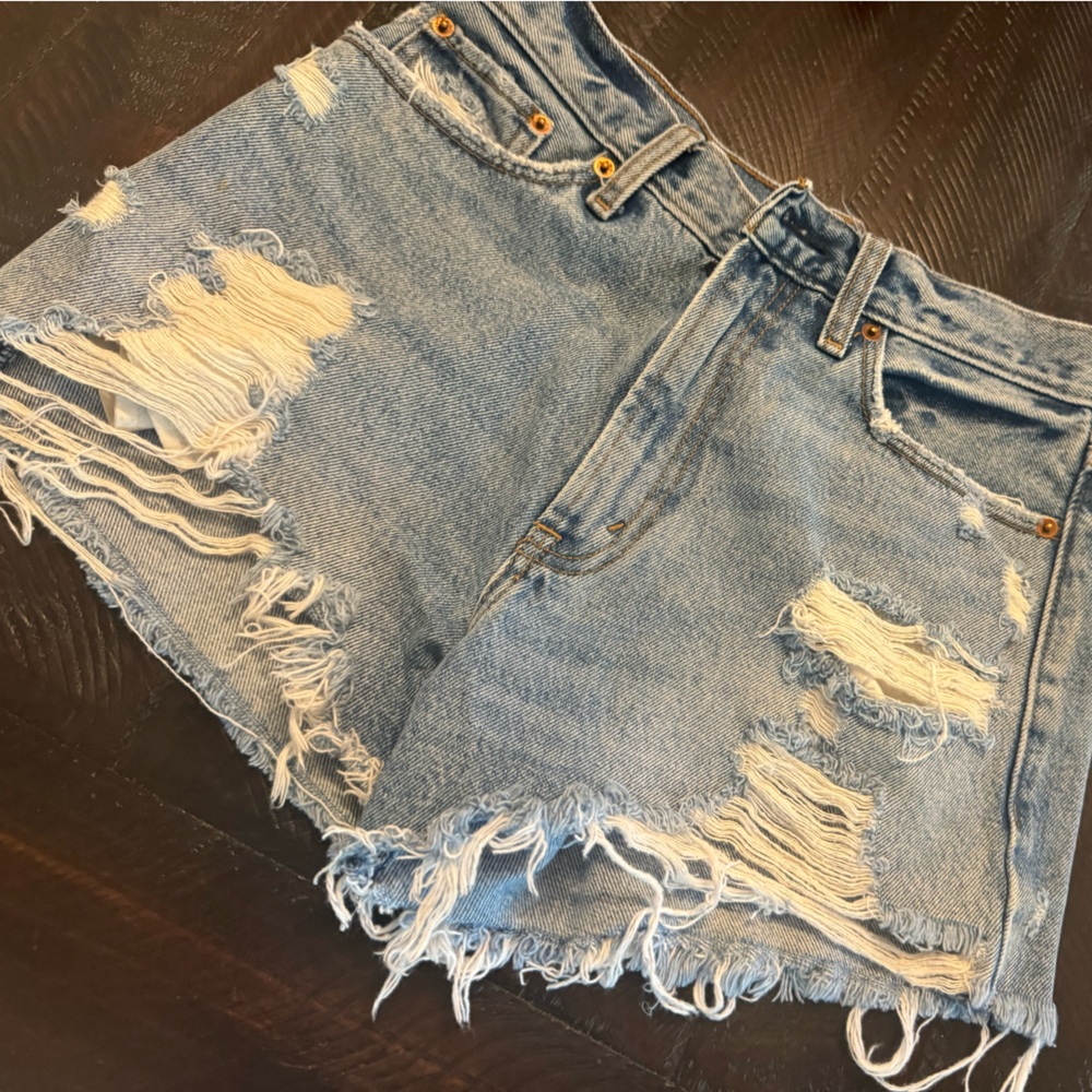 Abercrombie Annie High Rise Denim Shorts